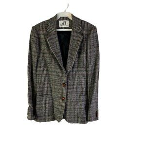 Vintage 70s Rockabilly Blazer Jacket Wool Tweed Elbow Patch USA
